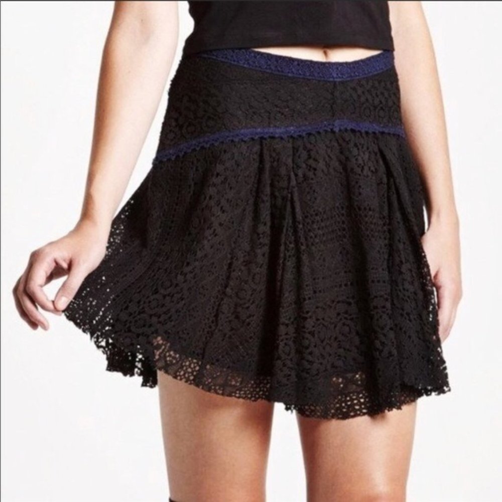 Free People Apple of My Eye Crochet Mini Skirt